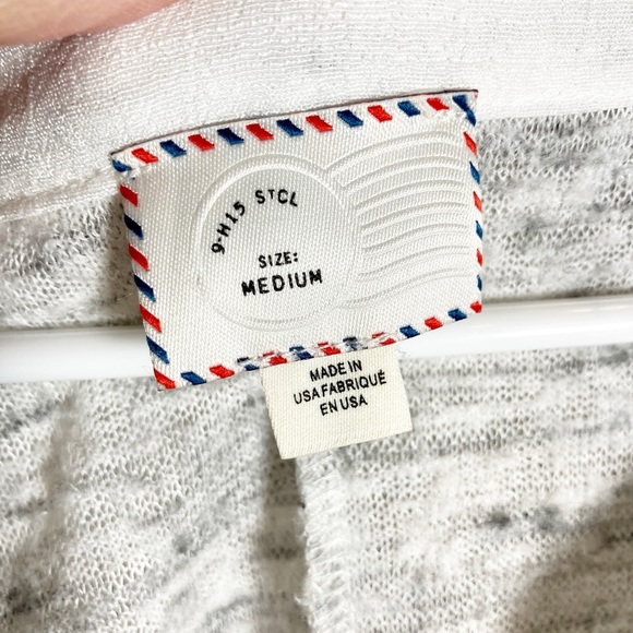 🔥SALE🔥 Anthro Postmark Bay Harbor heather gray short sleeve cardigan Med - Picture 6 of 7